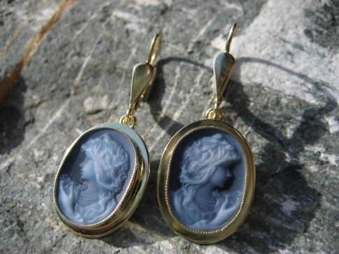 Náušnice + kamej 12x16mm