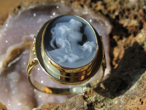 Prsten + kamej 12x16mm